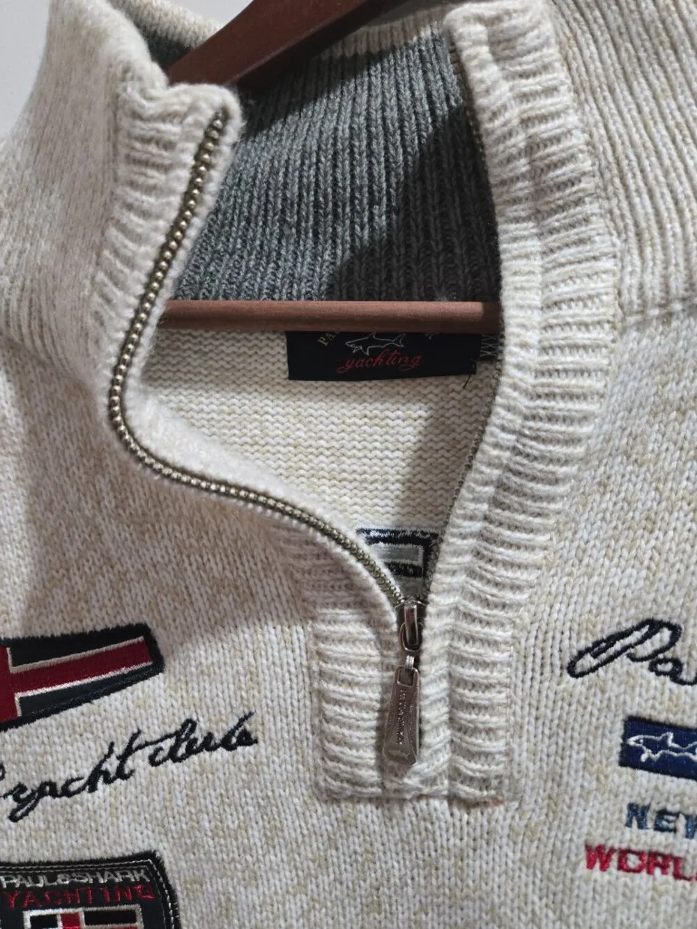 Paul & Shark Yachting KPW 1938 Heavy Knit 1/4 Zip Embroidered Sweater